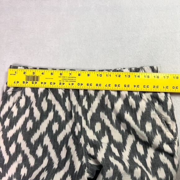 J. Crew Seaside Pants Women's in Ikat Size 12 Gray Cream Pull On Crop Capri PP85 - Picture 8 of 11